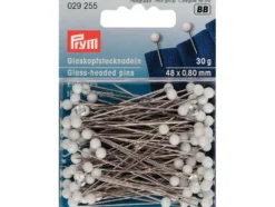 Prym Knappenåler Glasshode No.2/0 48mm 30g – Hvit