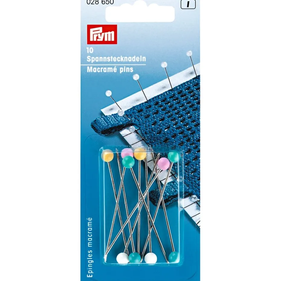 Prym Knappenåler Makramé 10stk – 1,15x55mm – Mix