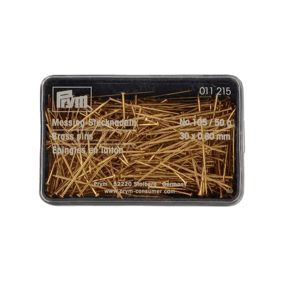 Prym Knappenåler messing 50g – 0,80x30mm – Gull