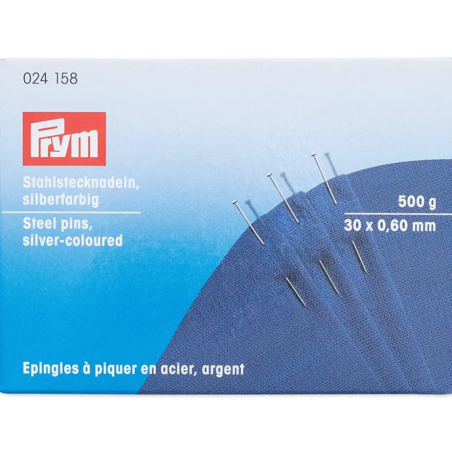 Prym Knappenåler Stål Ekstra fin 500g – 0,60x30mm – Sølv