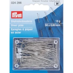 Prym Knappenåler Stål Ekstra fin 13g – 0,60mmx30mm – Sølv