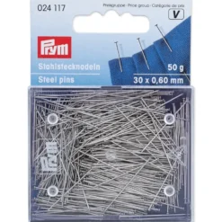 Prym Knappenåler Stål Ekstra fin No.6 50g – 0,60x30mm – Sølv