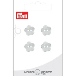 Prym Knapper 46013 – 2-hull 12mm BLOMST 12 Hvit – 4stk
