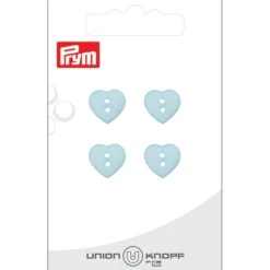 Prym Knapper 43058 – 2-hull 12mm HJERTE 641 Lys blå – 4stk