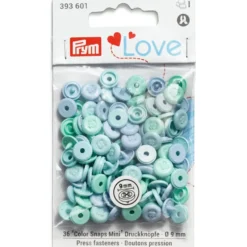 Prym Love – Color Snaps Mini 9mm 36stk – Lys blå