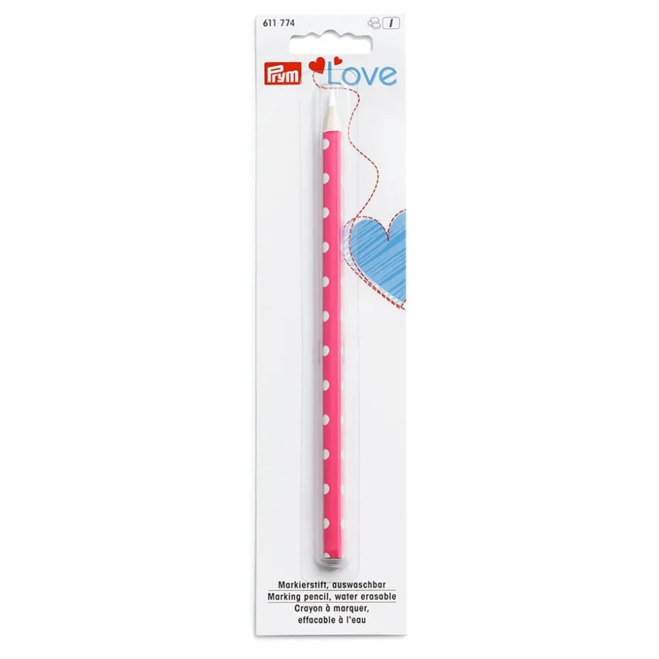 Prym Love – Markeringsblyant hvit avvaskbar – Rosa