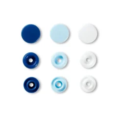Prym Love – Non-sew Color Snaps – Blå/hvit/lysblå