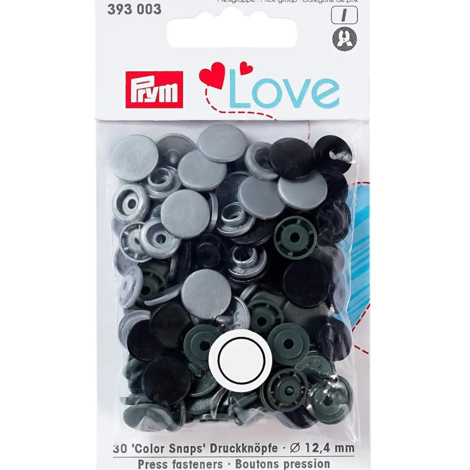 Prym Love – Non-sew Color Snaps – Grey