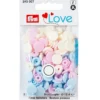 Prym Love – Non-sew Color Snaps – Lys rosa/hvit/lysblå