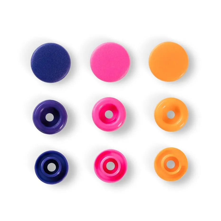 Prym Love – Non-sew Color Snaps – Orange/rosa/lilla