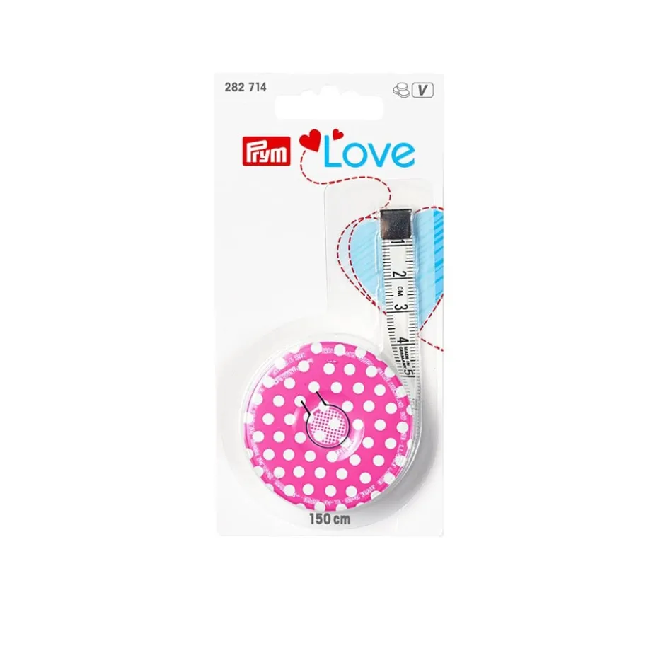 Prym Love – Spring tape measure 150cm pink