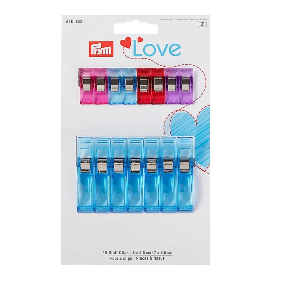 Prym Love – 15 Stoffklips – 2,6cm / 5,5cm