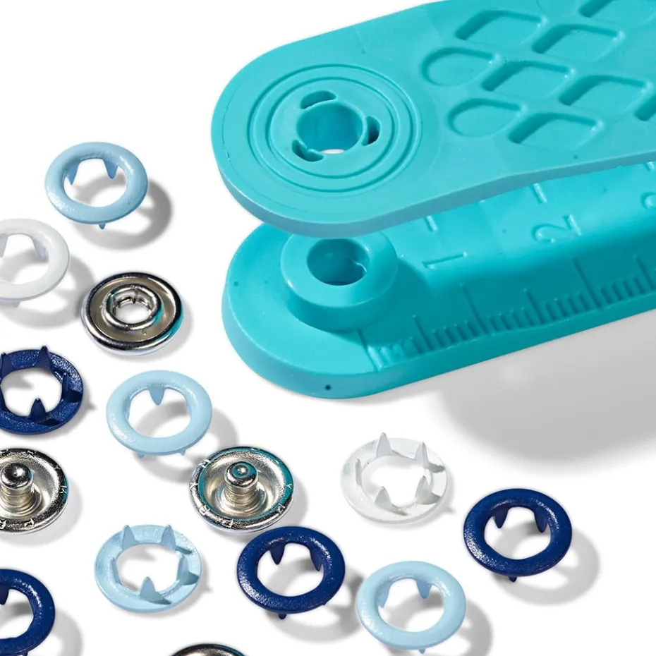 Prym Love – Trykknapp Jersey 8mm – Blue/white/blue