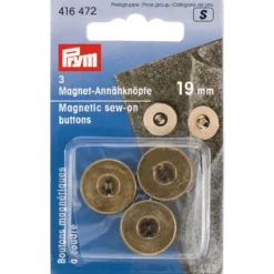 Prym Magnetknapp 19mm 3 stk. Antik Messing