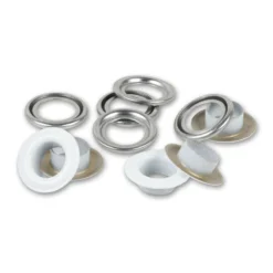 Prym Maljer m/skiver 8mm – 32stk – Hvit/Sølv