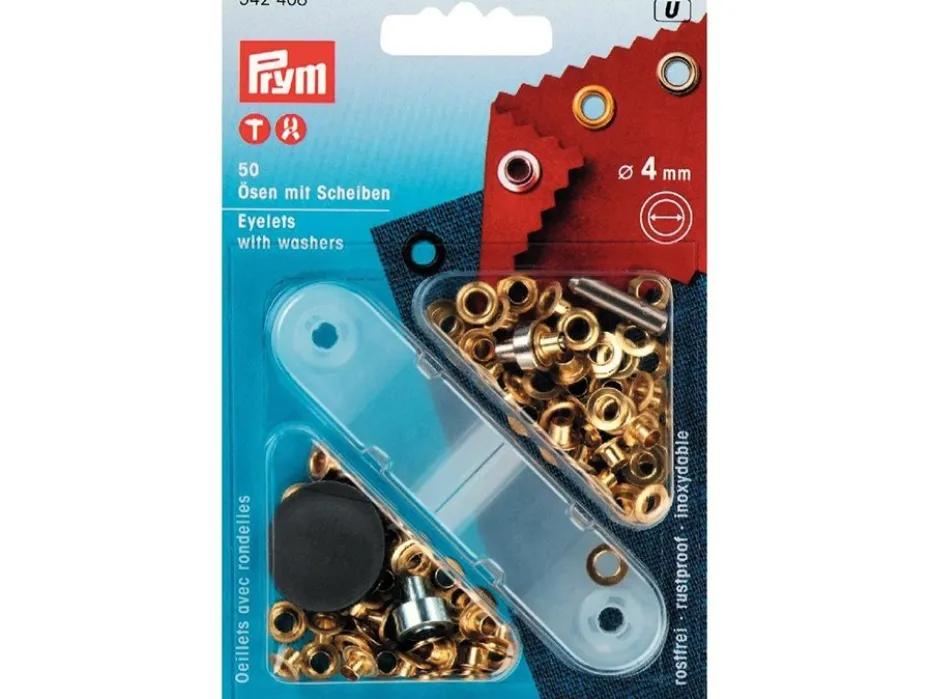 Prym Maljer m/skiver 4mm – 50stk – Messing
