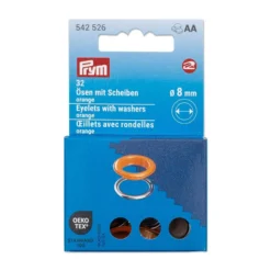 Prym Maljer m/skiver 8mm – 32stk – Oransje/Sølv