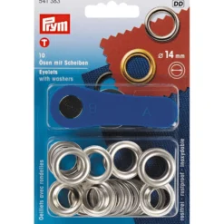 Prym Maljer m/skiver 14mm – 10stk – Sølv