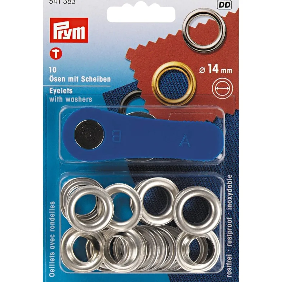 Prym Maljer m/skiver 14mm – 10stk – Sølv
