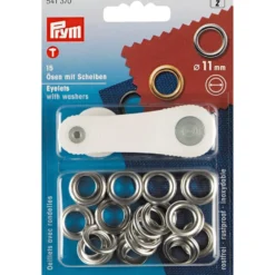 Prym Maljer m/skiver 11mm -15stk – Sølv