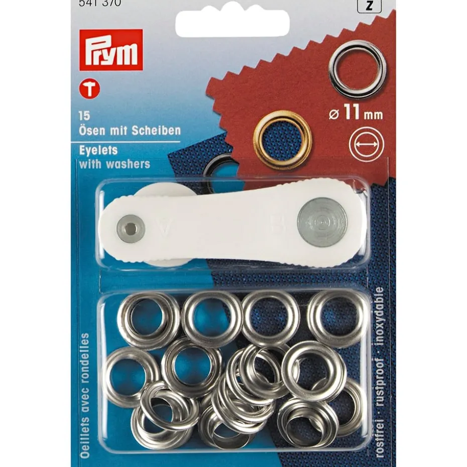Prym Maljer m/skiver 11mm -15stk – Sølv