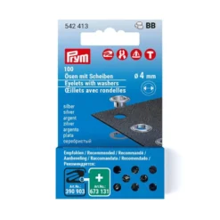 Prym Maljer m/skiver 4mm – 100stk – Sølv