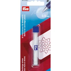 Prym Miner til trykkblyant – 0,9mm – 6stk hvit