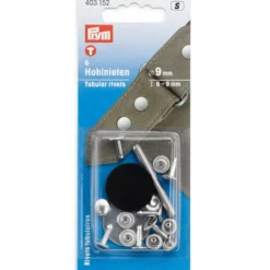 Prym Nagler rørformet 9mm – 8stk – Messing / Sølv