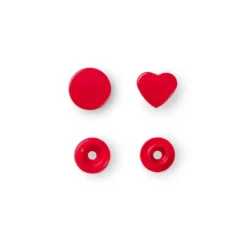 Prym Non-sew Color Snaps – Hjerte – Rød