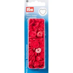 Prym Non-sew Color Snaps – Hjerte – Rød