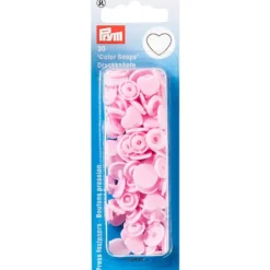 Prym Non-sew Color Snaps – Hjerte – Lys rosa