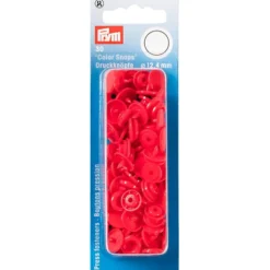 Prym Non-sew Color Snaps – Ø12.4 – Lys rød