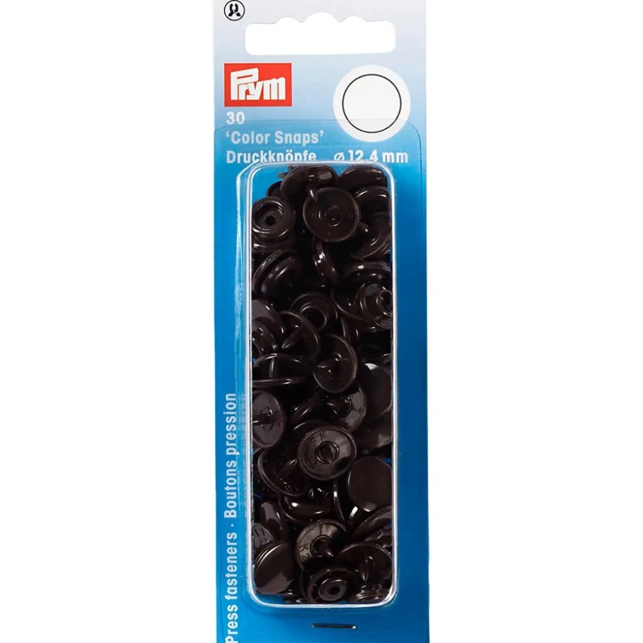 Prym Non-sew Color Snaps – Ø12.4 – Mørk Brun