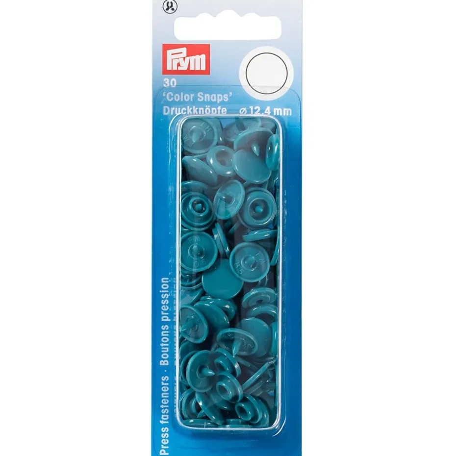 Prym Non-sew Color Snaps – Ø12.4 – Mørk turkis