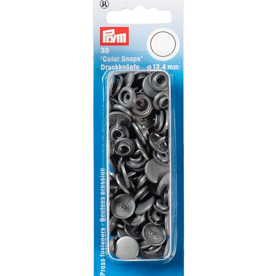 Prym Non-sew Color Snaps – Ø12.4 – Sølvgrå