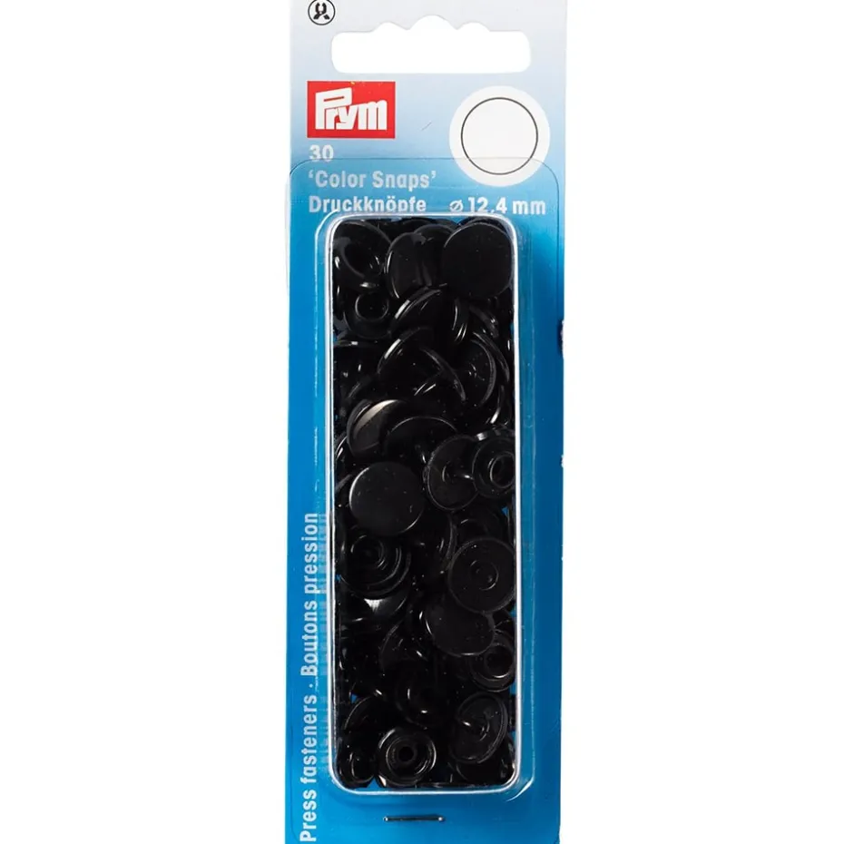 Prym Non-sew Color Snaps – Ø12.4 – Sort