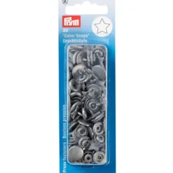 Prym Non-sew Color Snaps – Stjerne – Sølvgrå