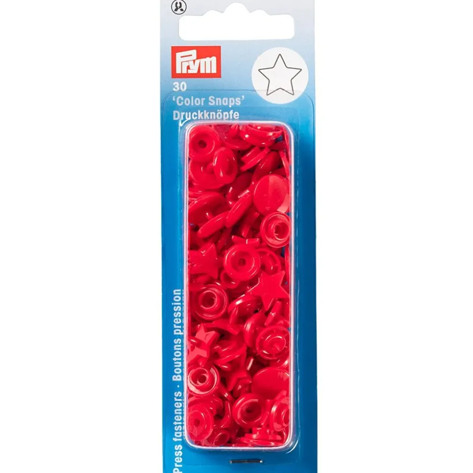 Prym Non-sew Color Snaps – Stjerne – Rød