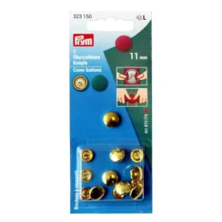 Prym Overtrekkbare knapper 11mm 7stk – Gull