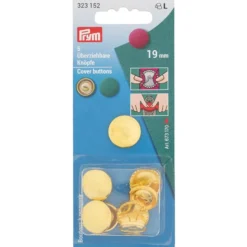 Prym Overtrekkbare knapper 19mm 5stk – Gull