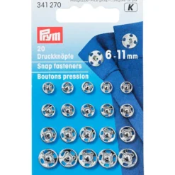 Prym Patentknapper 6-11mm 20stk – Sølv