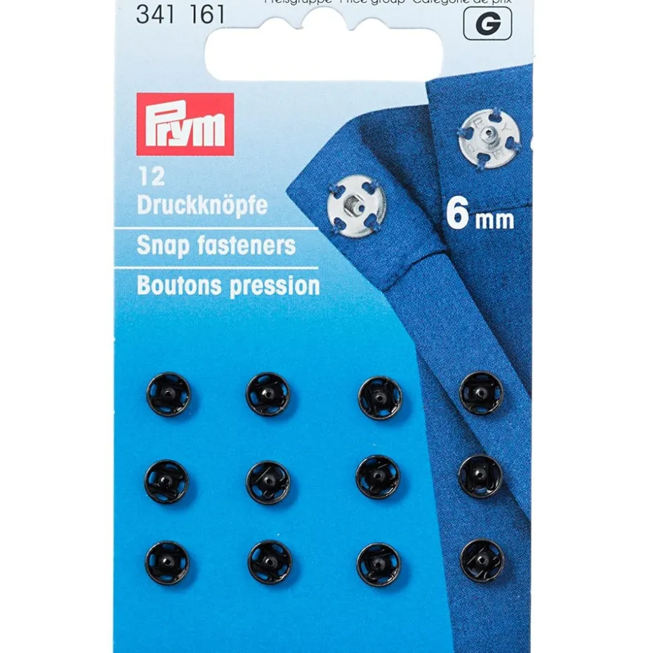 Prym Patentknapper 6mm 12stk – Sort