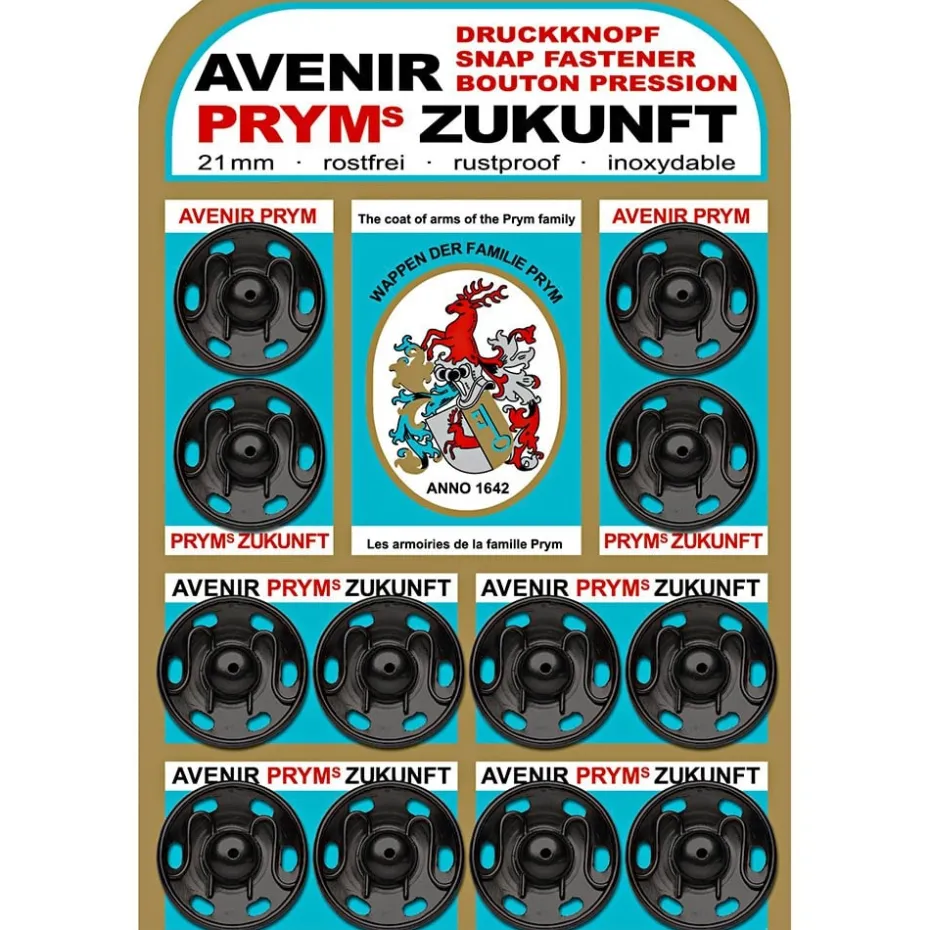 Prym Patentknapper 21mm 12stk – Sort