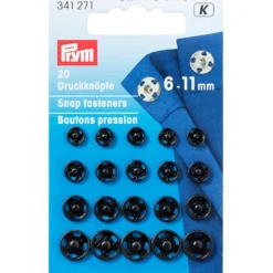 Prym Patentknapper 6-11mm 20stk – Sort
