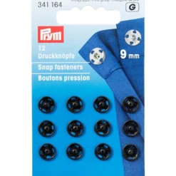 Prym Patentknapper 9mm 12stk – sort