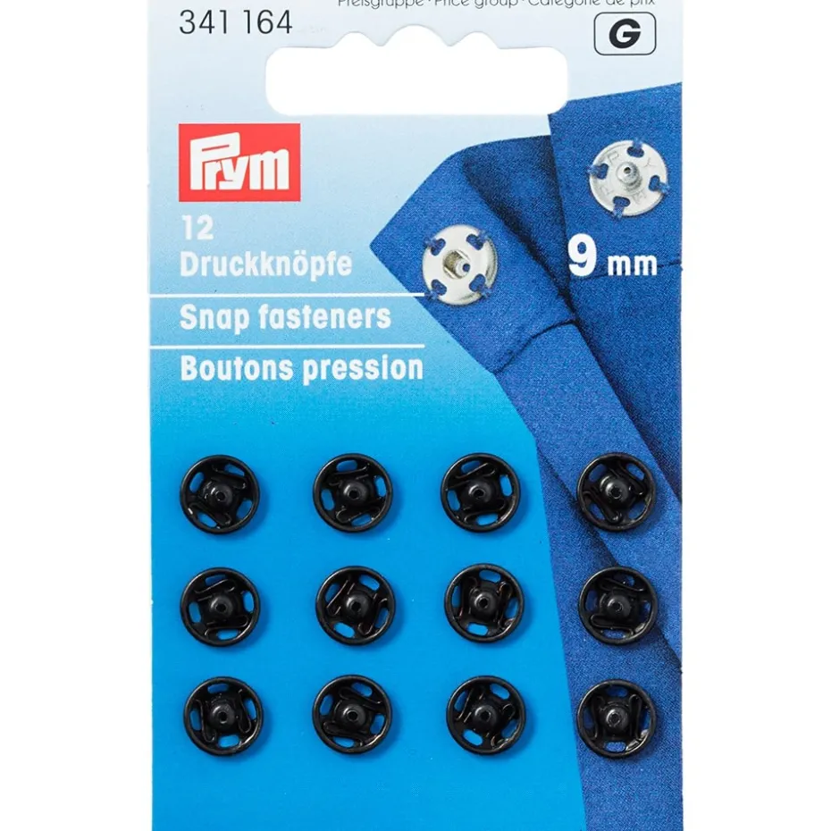 Prym Patentknapper 9mm 12stk – sort