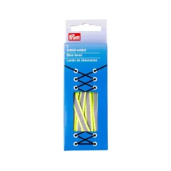 Prym Reflex Skolisse Flat 8mm – 120cm – Gul/sølvfarget