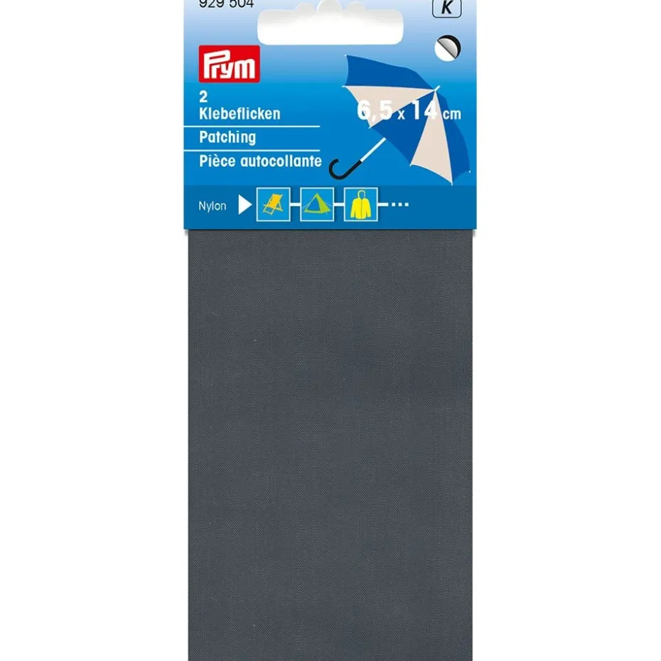 Prym Reparasjonslapp Nylon selvklebende 6,5x14cm – Grå