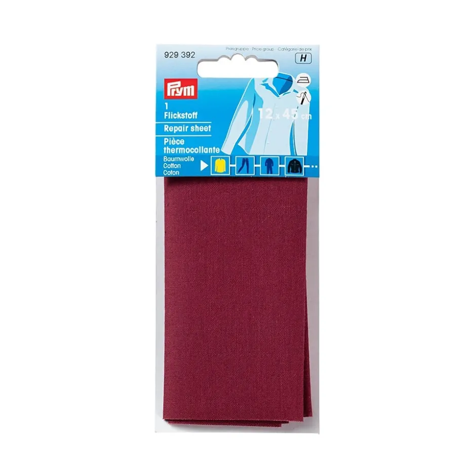 Prym Reparasjonsstoff Bomull – 12x45cm – Mørk Rød