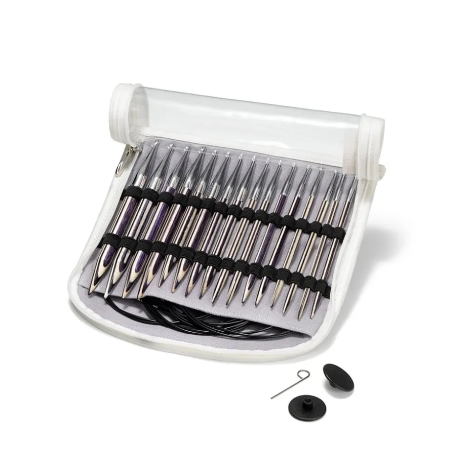 Prym Rundpinnesett NATURAL Lilac Stripes 4-10mm
